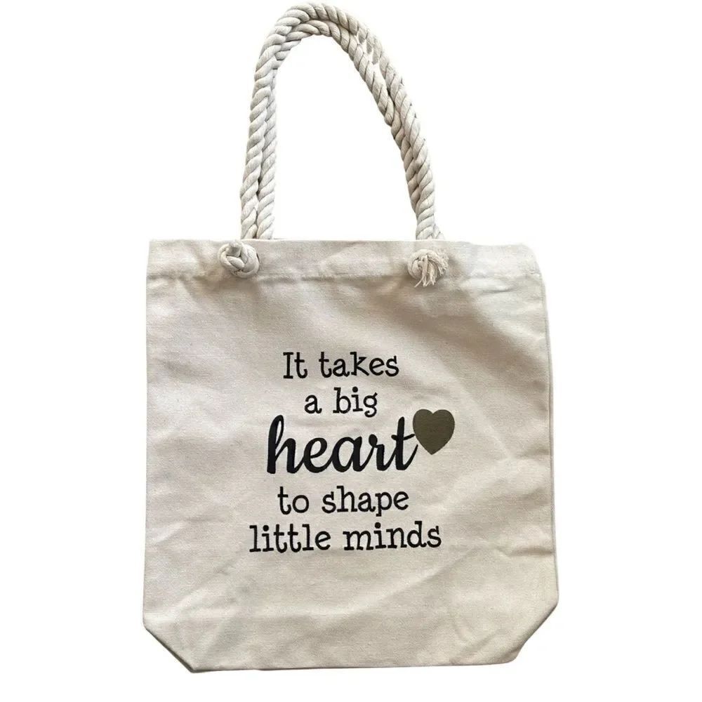 Large Reusable Canvas Shoulder Bag for Teachers